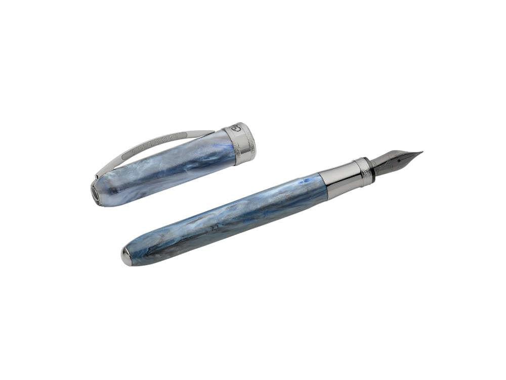 Visconti Comedia Caronte Fountain Pen, Blue, Ruthenium trim, KP10-54-FP