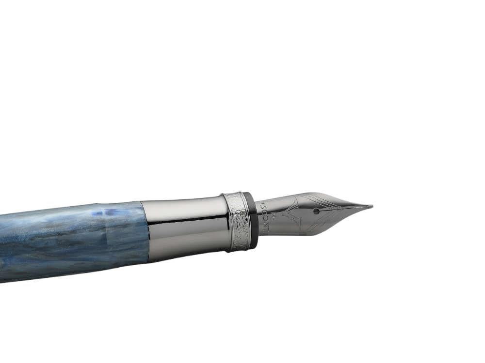 Visconti Comedia Caronte Fountain Pen, Blue, Ruthenium trim, KP10-54-FP