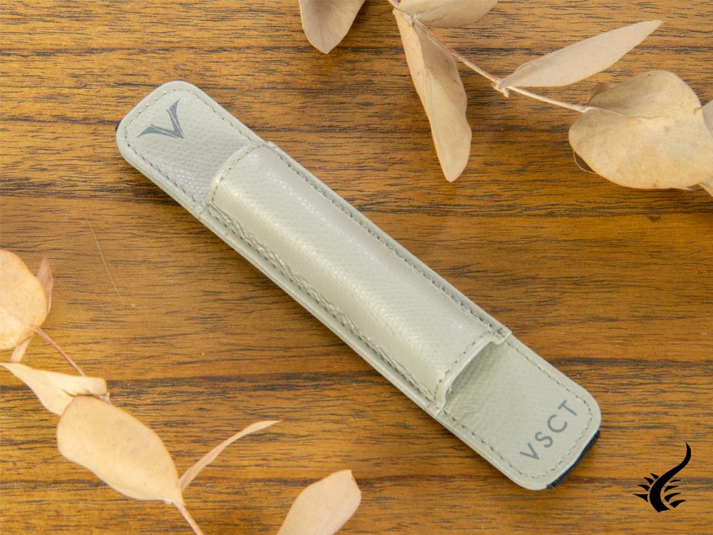 Visconti 1 Pen Case, Leather, Rigid, Grey, KL05-03