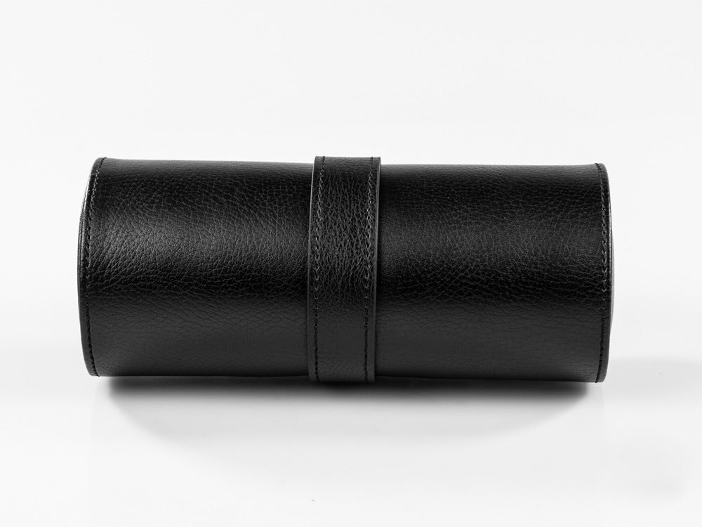 WOLF Blake Watch roll, 3 watches, Black, Leather, 305002