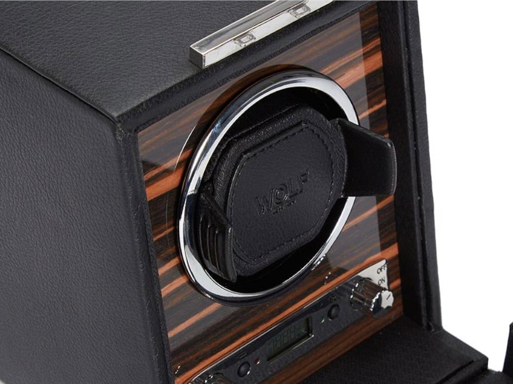 WOLF Roadster Watch winder, 1 Watch, Black, Vegan Leather, 457056