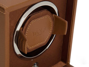 WOLF Cub Watch winder, 1 Watch, Brown, Vegan Leather, 461127