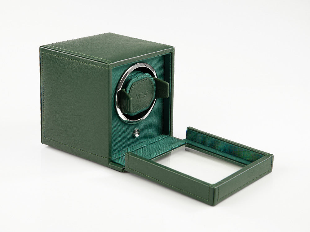 WOLF Cub Watch winder, 1 Watch, Green, Vegan Leather, 461141