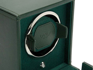WOLF Cub Watch winder, 1 Watch, Green, Vegan Leather, 461141