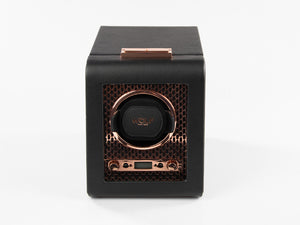 Watch winder, WOLF, Black, 1 Watch, Vegan Leather, 469116 - Iguana 