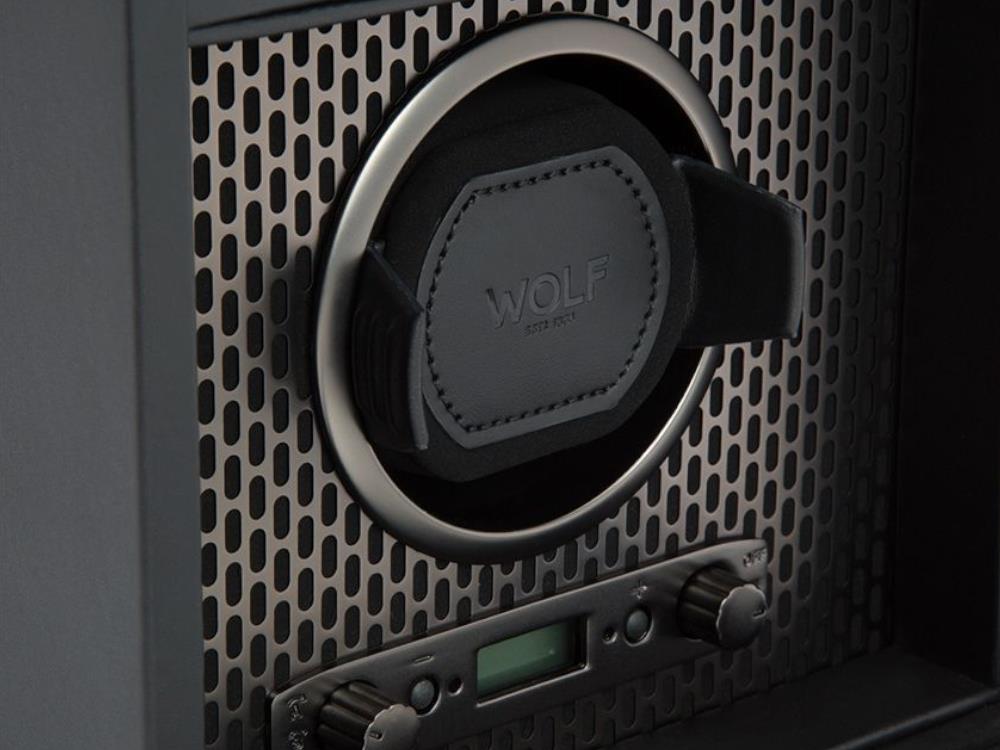 WOLF Axis Watch winder, 1 Watch, Black, Vegan Leather, 469203