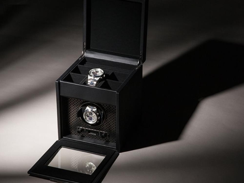 WOLF Axis Watch winder, 1 Watch, Black, Vegan Leather, 469203