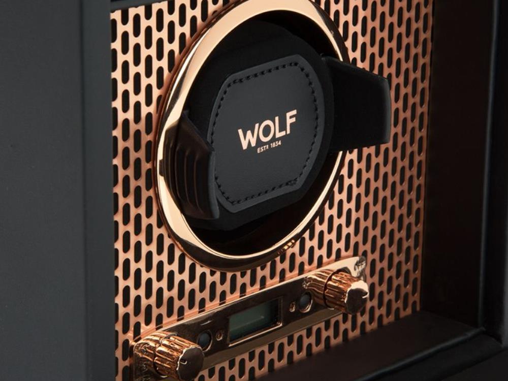 WOLF Axis Watch winder, 1 Watch, Black, Vegan Leather, 469216