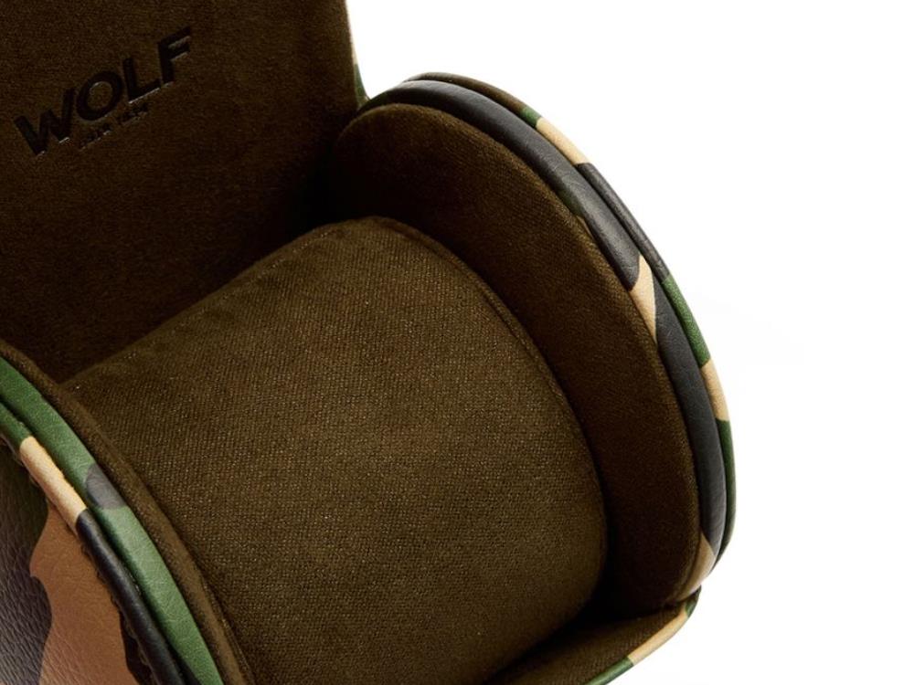 WOLF Elements Earth Watch roll, 1 Watch, Green, Vegan Leather, 665330