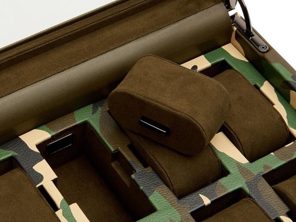 WOLF Elements Earth Watch box, 10 Watches, Green, Vegan Leather, 665430