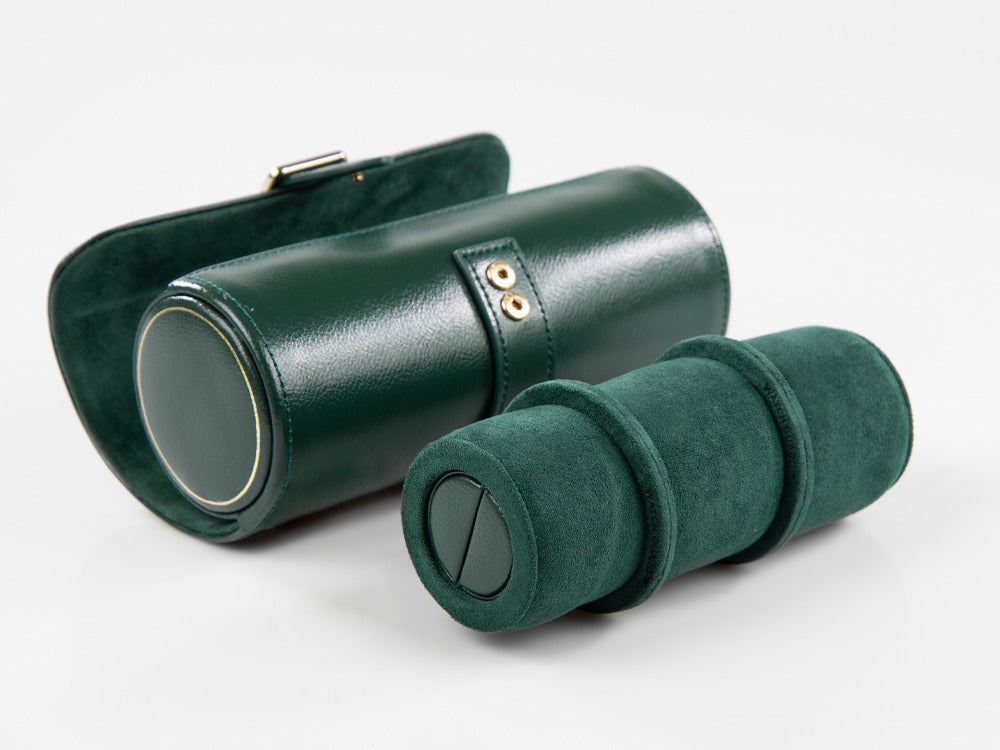 WOLF British Racing Watch roll, 3 watches, Green, Leather, 792941