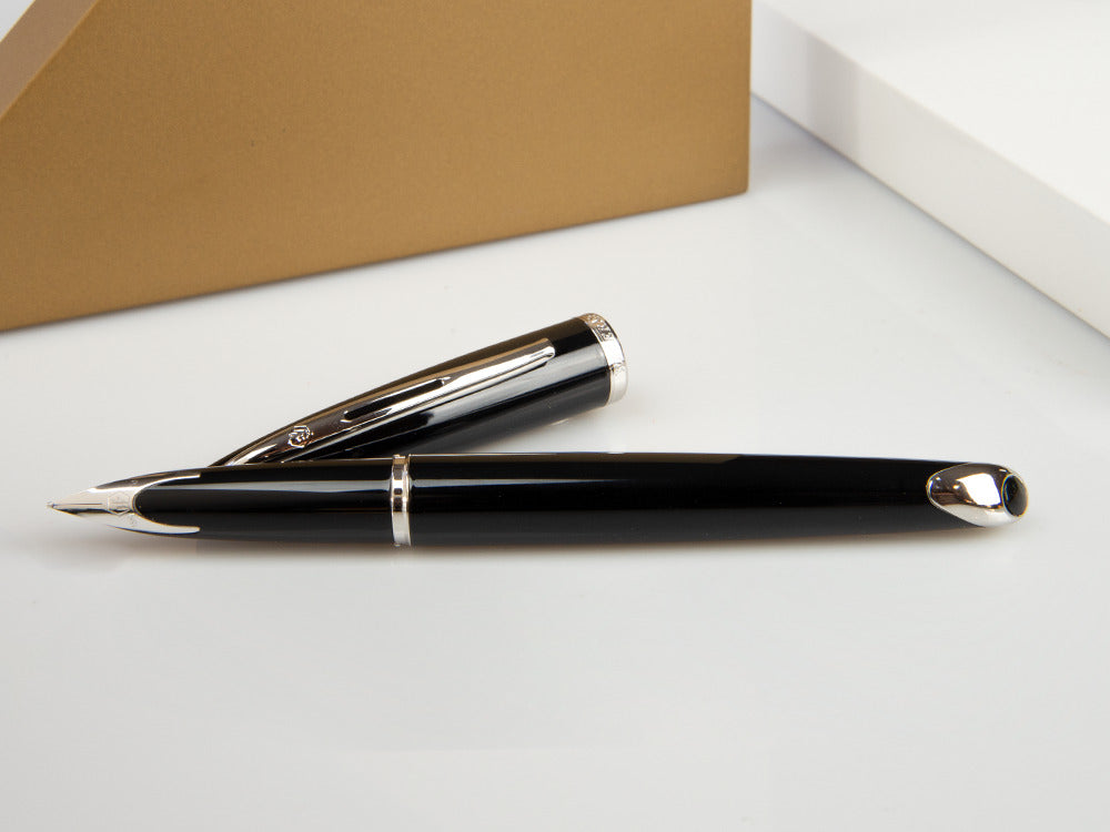 Waterman Fountain Pen Carene - Black Lacquer and Palladium Trims