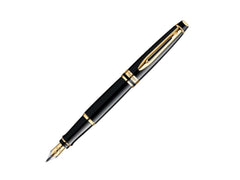 Waterman Expert Fountain Pen, Lacquer, Gold trim, Black, S0951660