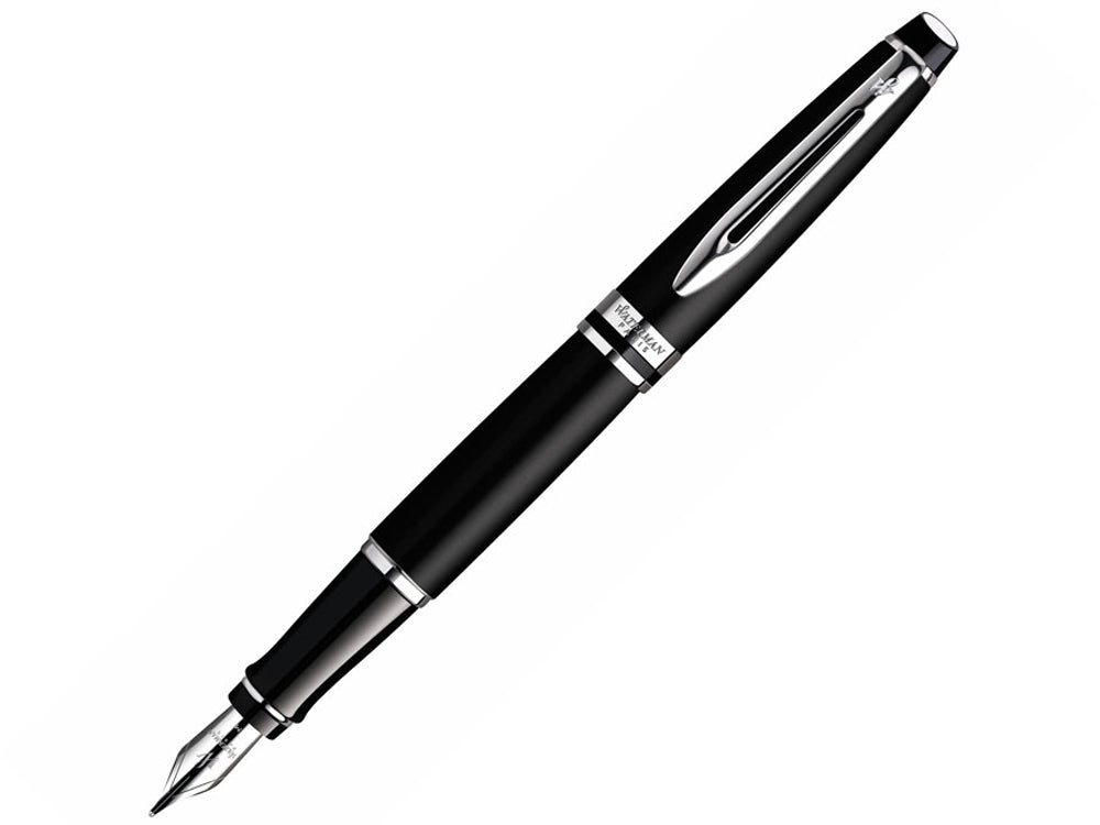 Waterman Expert Fountain Pen, Lacquer, Chrome trim, Matt Black
