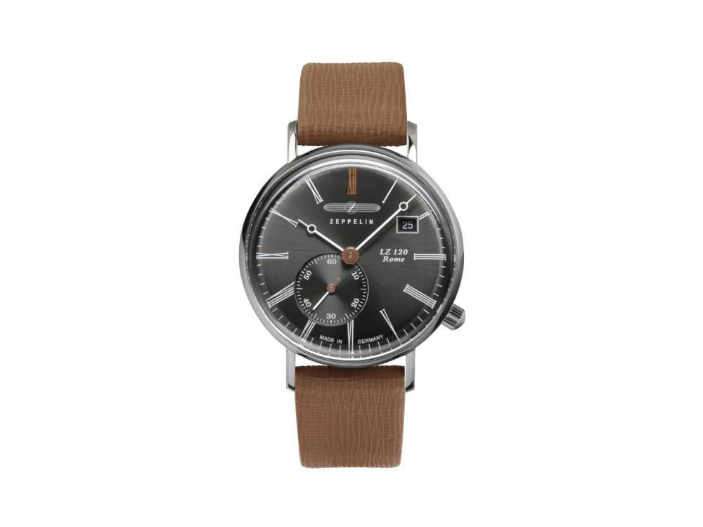 Zeppelin LZ120 Rome Lady Quartz Watch, Sunburst Anthracite, 36 mm, 7135-2