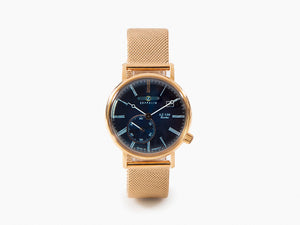 Zeppelin LZ120 Rome Lady Quartz Watch, PVD Rose Gold, Blue, 36 mm, 7137M-3