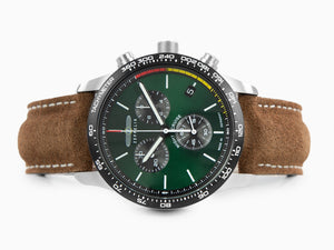 Zeppelin Night Cruise Quartz Watch, Green, 42 mm, Chronograph, Day, 7288-4