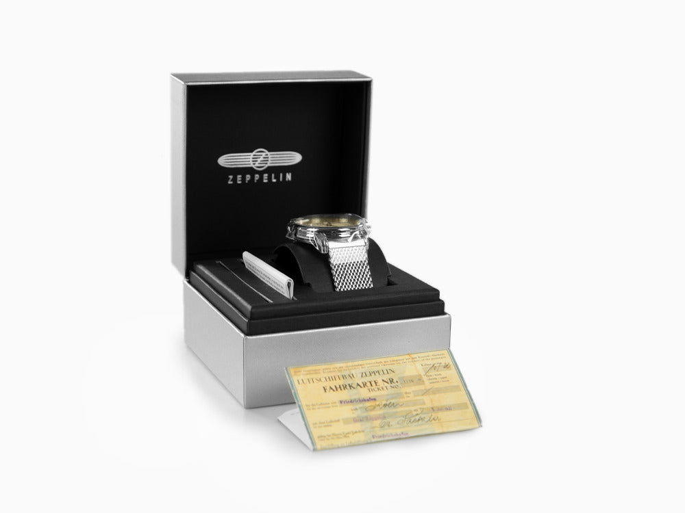 Zeppelin LZ 127 Graf Zeppelin Quartz Watch, Beige, 42 mm, GMT