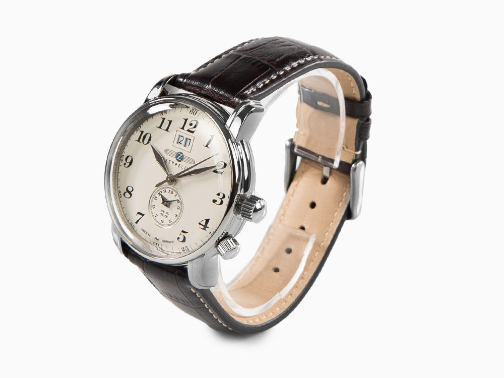 Zeppelin LZ 127 Graf Zeppelin Quartz Watch, Beige, 42 mm, GMT