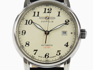 Zeppelin LZ 127 Graf Zeppelin Automatic Watch, Beige, 42 mm, Day, 7656-5
