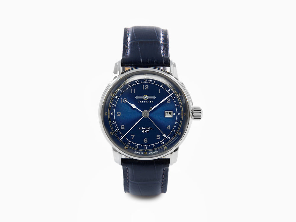 Zeppelin LZ 129 Hindenburg Automatic Watch, Blue, 42 mm, GMT 7668-3