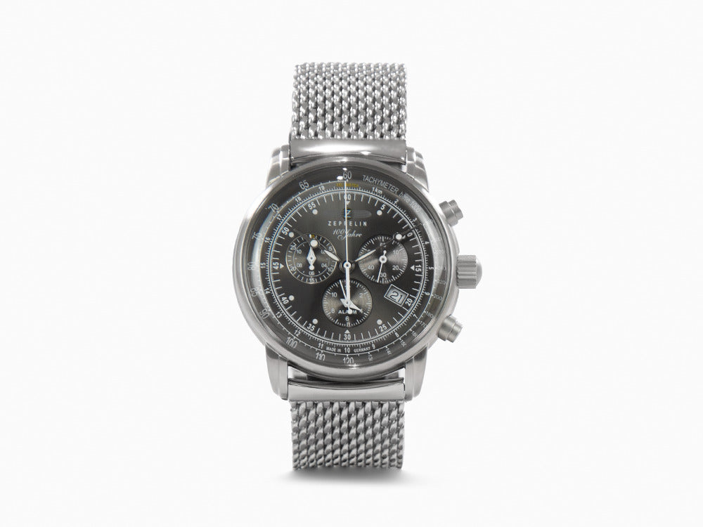 Zeppelin Cronografo Da Uomo 100 Anni (42 Mm) Con Quadrante Argento / Bracciale In 7680M-1 - First Class Watches™ A Zeppelin Cronografo Da Uomo 100 Anni (42 Mm) Con Quadrante Argento / Bracciale In 7680M-1 - First Class Watches™ A
