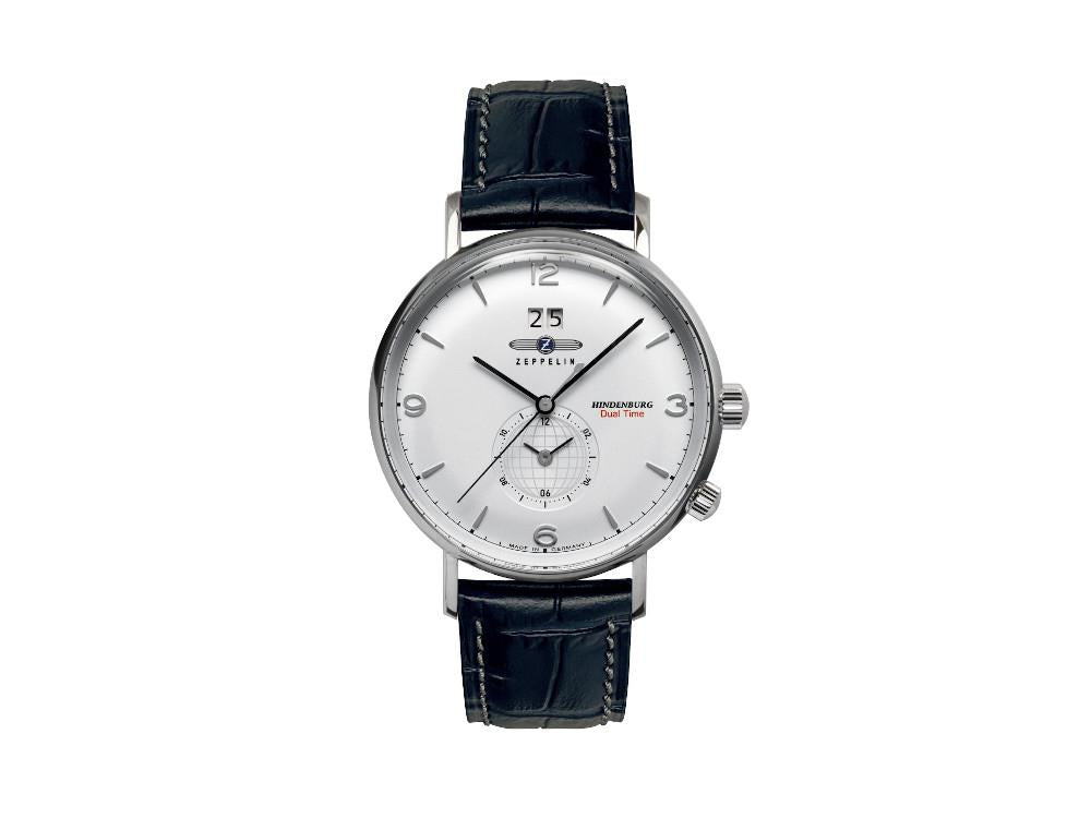 Zeppelin LZ 129 Hindenburg Quartz Watch, White, 41 mm, Leather strap, 8044-1