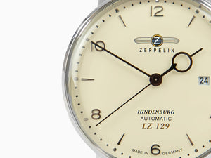 Zeppelin LZ 129 Hindenburg Automatic Watch, Beige, 40 mm, Day 
