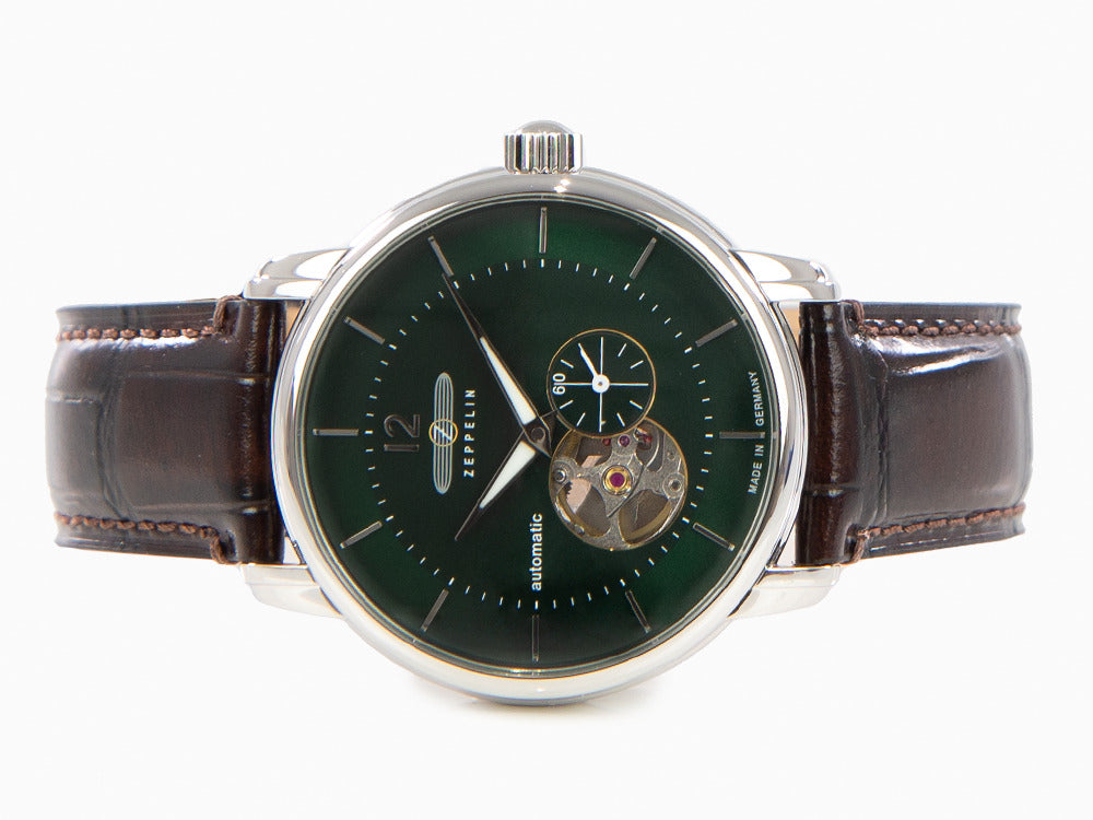 Zeppelin LZ 120 Bodensee Automatic Watch, Green, 40mm, Leather strap, 8166-4