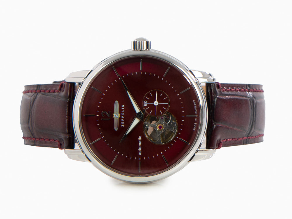 Zeppelin LZ 120 Bodensee Automatic Watch, Red, 40cm, Leather strap, 8166-5