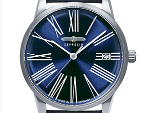 Zeppelin Flatline Lady Quartz Watch, Blue, 36 mm, 8345-3