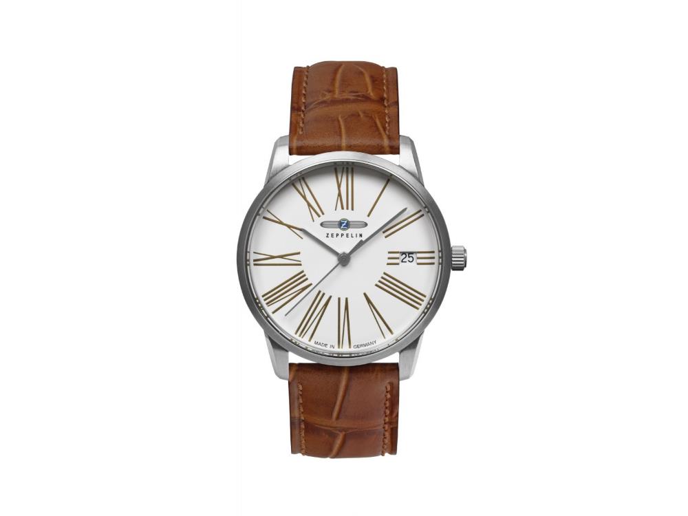 Zeppelin Flatline Quartz Watch, White, 36 mm, 8347-4