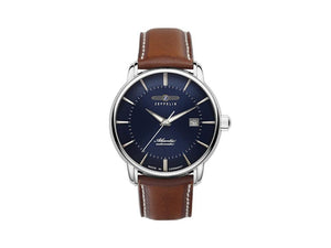 Zeppelin Atlantic Automatic Watch, Blue, 41 mm, Day, Leather strap, 8452-3