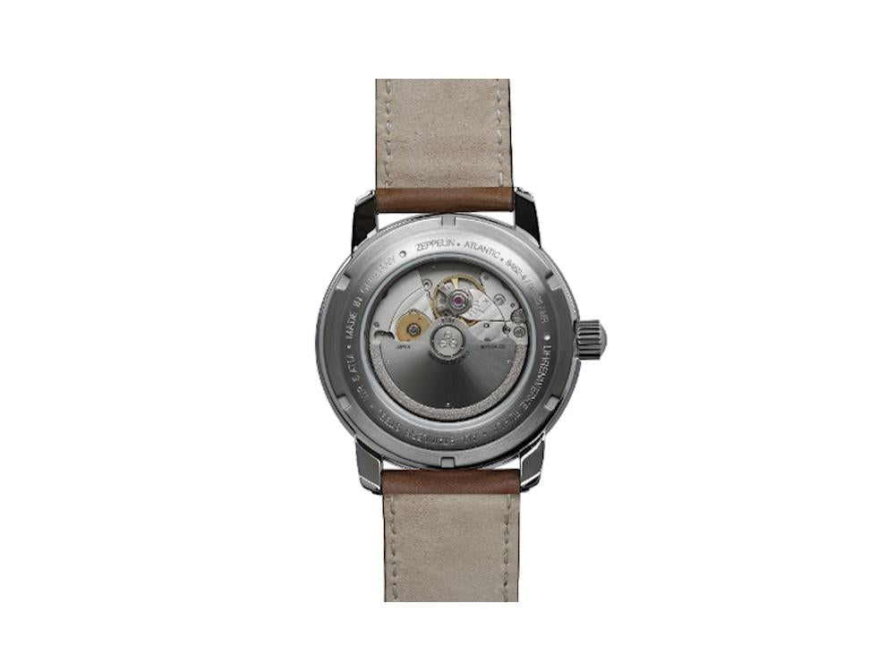 Zeppelin Atlantic Automatic Watch, Green, 41 mm, Day, Leather strap, 8462-4