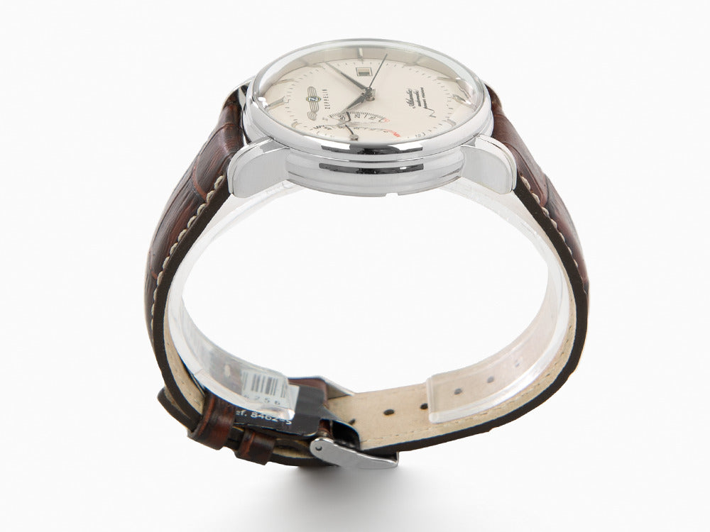 Zeppelin Atlantic Automatic Watch, Beige, 42 mm, Day, Leather