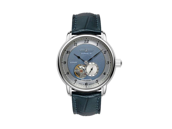 Zeppelin Friedrichshafen Open Heart Automatic Watch, Blue, 40 mm