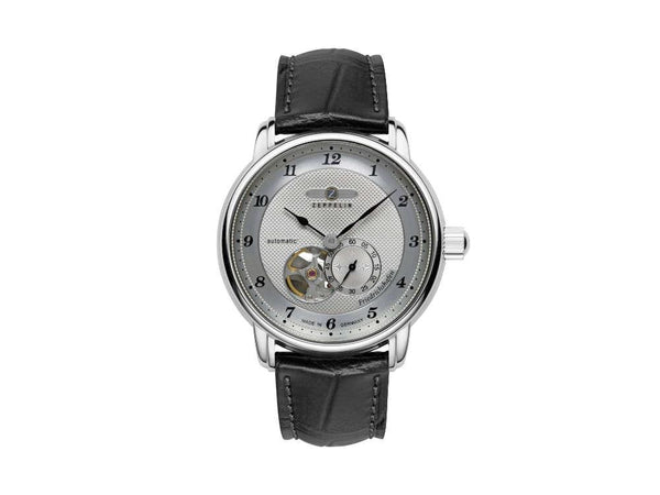 Zeppelin Friedrichshafen Open Heart Automatic Watch, Silver, 40 mm
