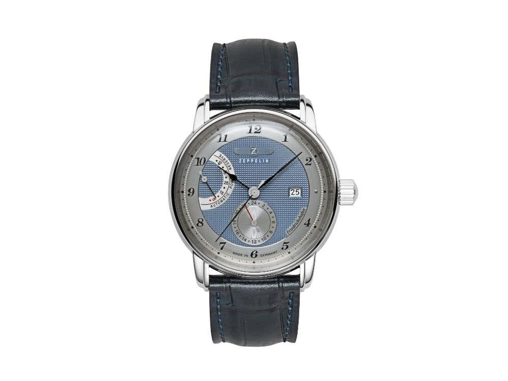Zeppelin Friedrichshafen Automatic Watch, Blue, 42 mm, Day, 8590-3