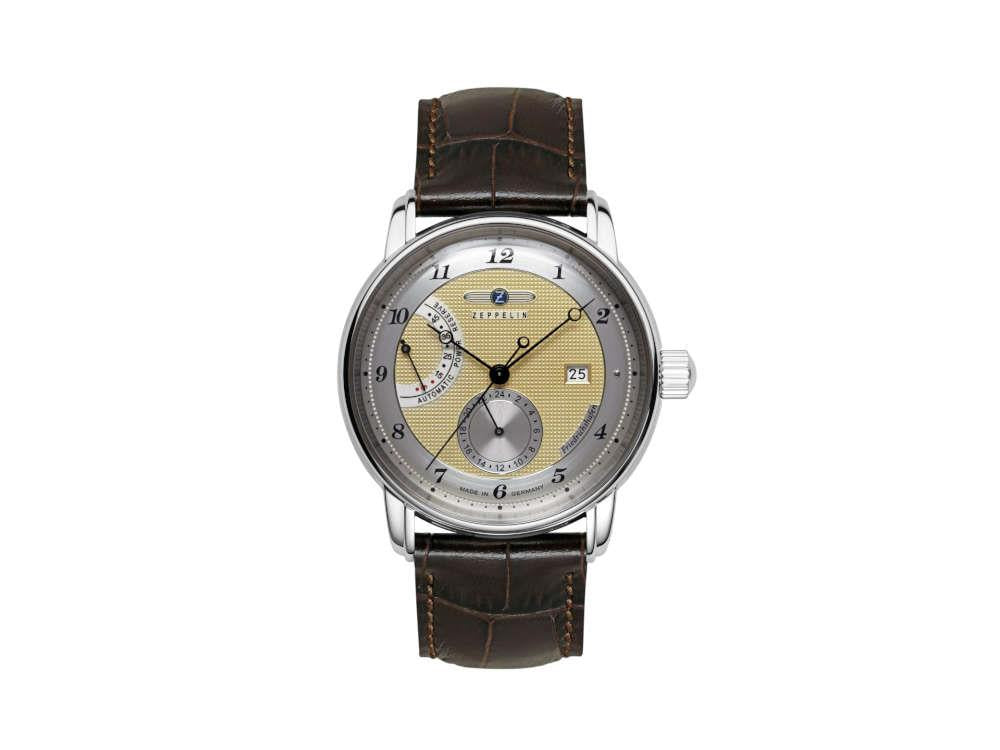 Zeppelin Friedrichshafen Automatic Watch, Golden, 42 mm, Day, 8590-5