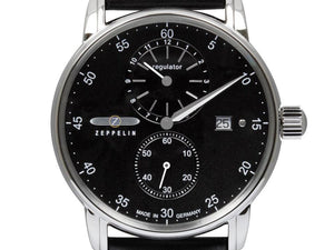 Zeppelin Captain Line Automatic Watch, Black, 43 mm, Day, Leather strap, 8622-2