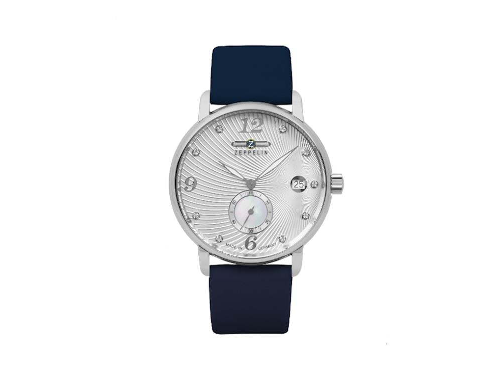 Zeppelin Zeppelin Luna Quartz Watch, Silver, 35 mm, Day, 8631-1