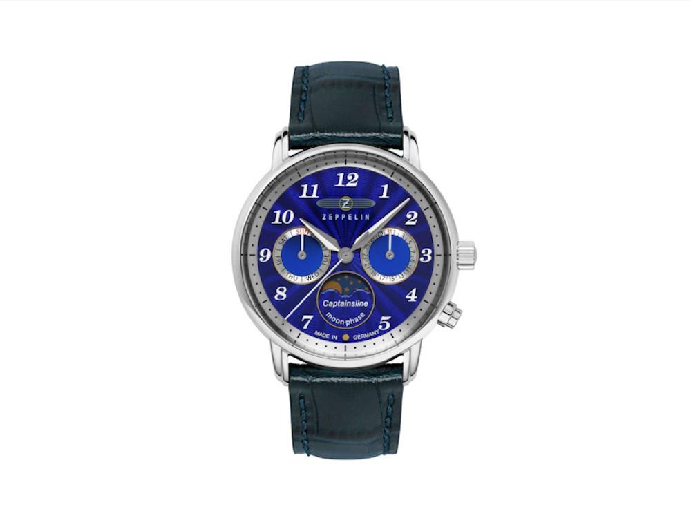 Zeppelin Ultramarin Captain Line Quartz Watch, 36 mm, Day, 8639-3