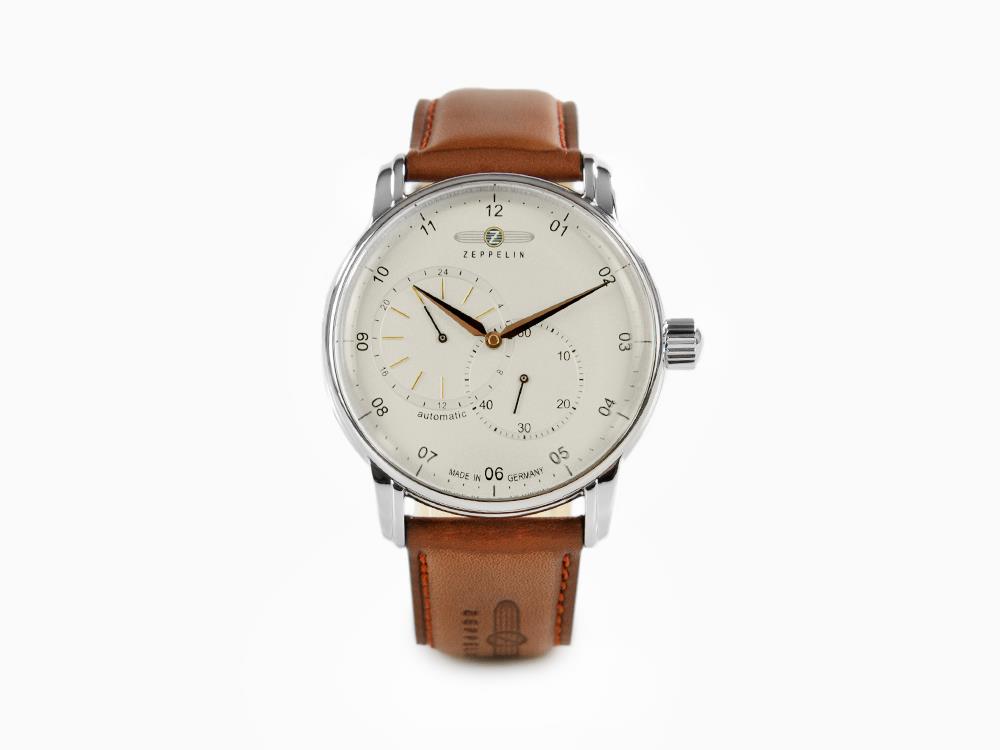 Zeppelin Captain Line Automatic Watch, Beige, 42 mm, Leather strap, 8662-1