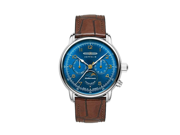 Zeppelin Méditerranée Quartz Watch, Blue, 42 mm, 9636-3 - Iguana Sell