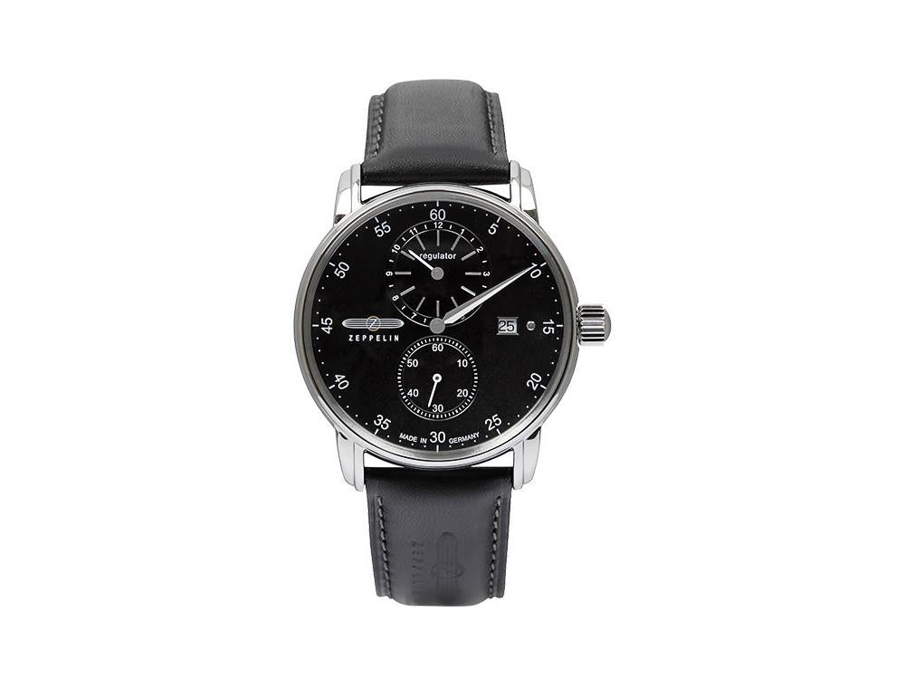 Zeppelin Captain Line Automatic Watch, Black, 43 mm, Day, Leather strap, 8622-2