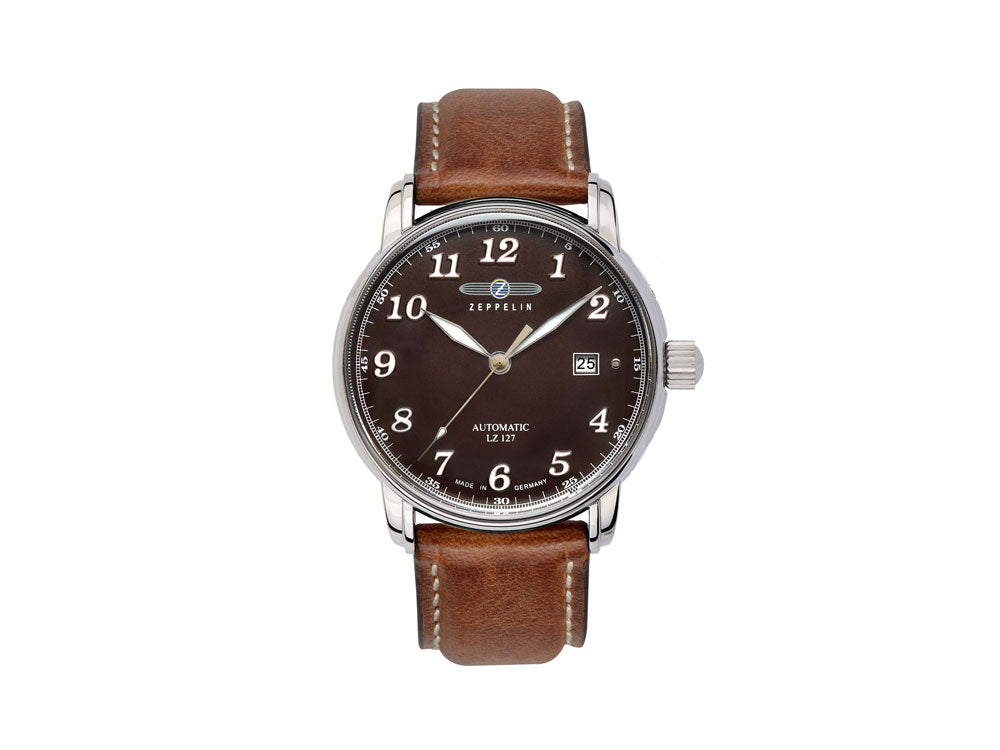 Zeppelin LZ 127 Graf Zeppelin Automatic Watch, Brown, 40 mm, Day, 8656-3