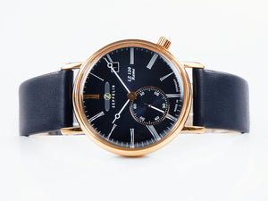 Zeppelin LZ120 Rome Lady Quartz Watch, PVD Rose Gold, Blue, 36 mm, 7137-3