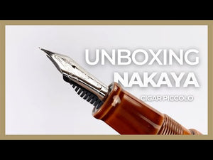 Nakaya Cigar Fountain Pen Piccolo, Toki-Tamenuri, Ebonite, Rodhium