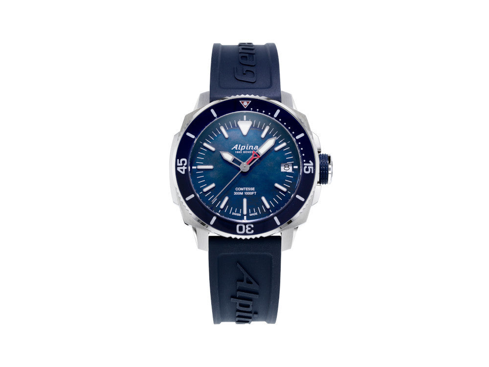 Alpina Seastrong Diver Comtesse Ladies Quartz Watch, Blue, 34 mm, AL-240MPN2VC6