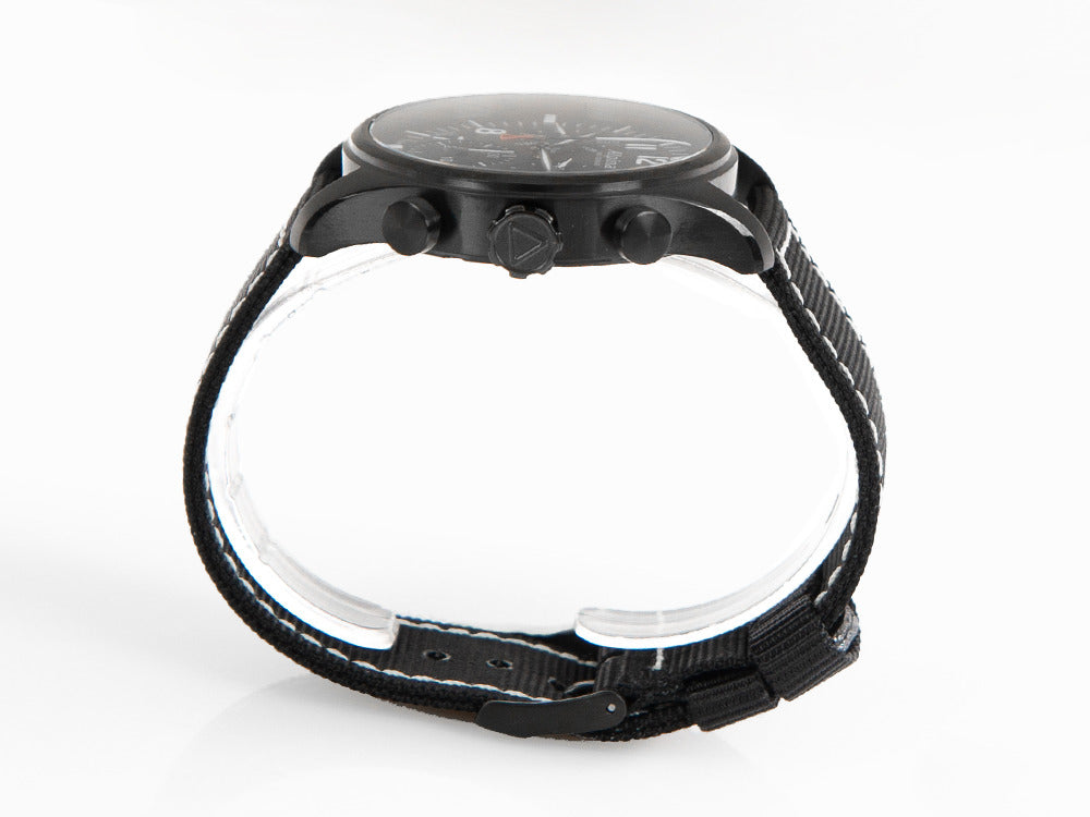 Alpina Startimer Pilot Chronograph Quartz Watch, PVD, 42 mm, Black, Day and date